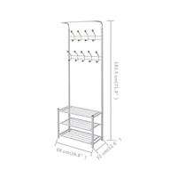 vidaXL Clothes Rack with Shoe Storage 26.8"x12.6"x71.9" White