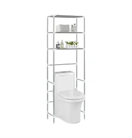 vidaXL 3-Tier Storage Rack over Toilet Silver 20.9"x11"x66.5"