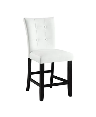 Simplie Fun Hussein Counter Height Chair White Pu & Black Finish