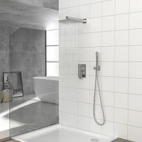 12" Rain Shower Head Systems, Brushed Nickel, Wall Mounted Shower