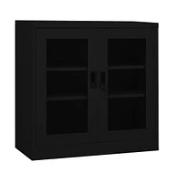 vidaXL Office Cabinet Black 35.4"x15.7"x35.4" Steel