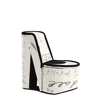 Streamdale Furniture 9" Tall Display Jewelry Box With Hidden Storage, High Heel Shoe Design, Stencil Letter Print