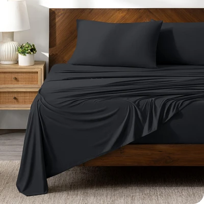 Bare Home 4 Way Microfiber Stretch Knit Sheet Set