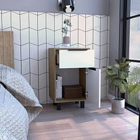 Kaia Z Nightstand, One Drawer, One Cabinet, Four Legs, Superior Top - Pine White