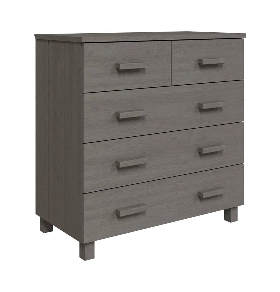 vidaXL Sideboard Hamar Light Gray 31.1"x15.7"x31.5" Solid Wood Pine