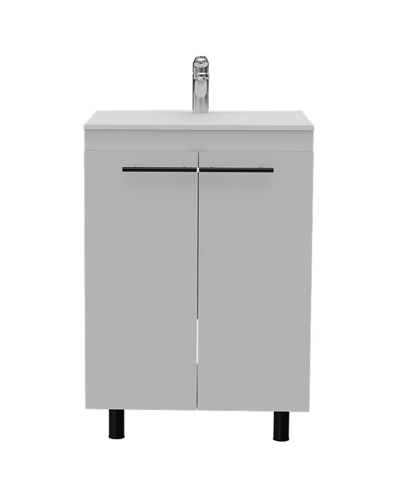 Simplie Fun Sienna 2-Door Rectangle Freestanding Vanity Cabinet White