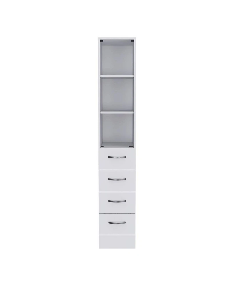 Simplie Fun Haniger 3-Drawer 3-Shelf Linen Cabinet White