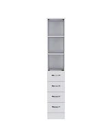 Simplie Fun Haniger 3-Drawer 3-Shelf Linen Cabinet White