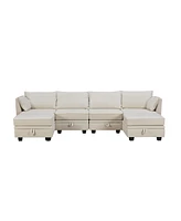 Streamdale Furniture Convertible U-Shape Sectional Sofa with Storage Seat