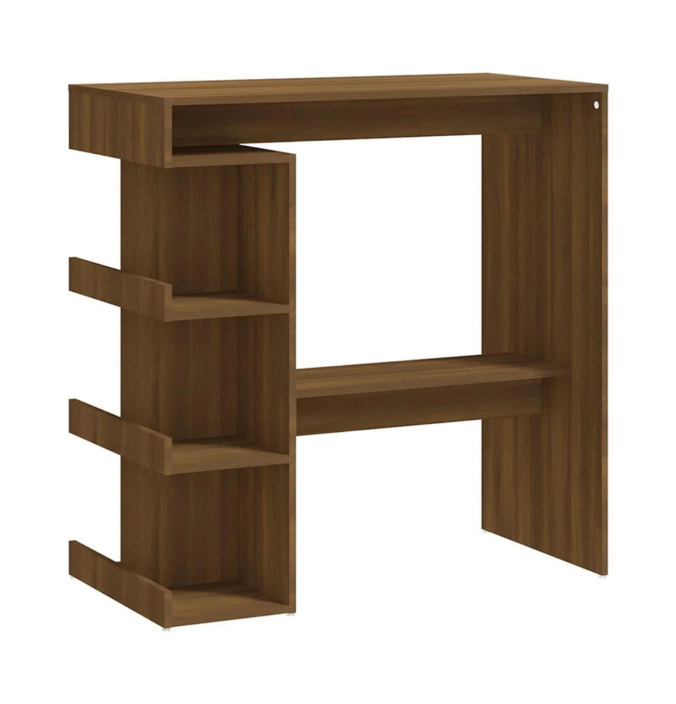 vidaXL Bar Table with Storage Rack Brown Oak 39.4"x19.7"x40"Engineered Wood