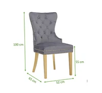 Simba Gold 2 Piece Dining Chair Finish With Velvet Fabric In Dark Gray