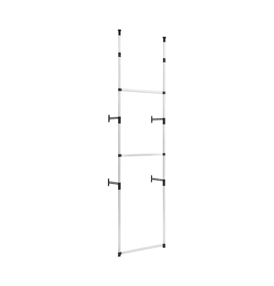 vidaXL Telescopic Wardrobe System with Rods Aluminum