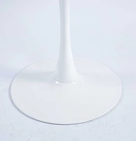42.1" Mid-Century White Dining Table for 4-6, Round Mdf Top