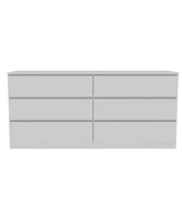 Streamdale Furniture Waterville 6-Drawer Rectangle Dresser White