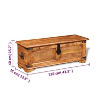 vidaXL Storage Chest Rough Mango Wood