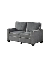 Simplie Fun Living Room Sofa Loveseat With Storage Dark Grey Corduroy