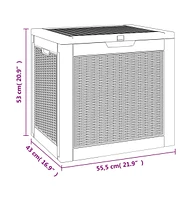 vidaXL Patio Storage Box Light Brown 21.9"x16.9"x20.9" Polypropylene