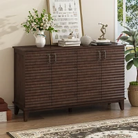 Streamdale Furniture Large Espresso Sideboard with Adjustable Shelves & Metal Handles