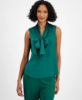 Bar Iii Women's Sleeveless Tie-Neck Blouse, Created for Macy's