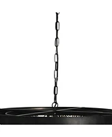 Storied Home 2-Tier Draped Wood Bead Chandelier Black