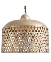 Storied Home Metal Ceiling Light with Brushed Finish Gold