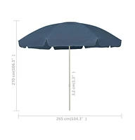 vidaXL Beach Umbrella Blue 118.1"