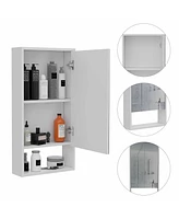 Streamdale Furniture Burlington Rectangle Medicine Cabinet With Mirror White