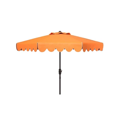 Safavieh Venice Single Scallop 9Ft Crank Outdoor Push Button Tilt Umbrella