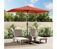 vidaXL Outdoor Parasol with Metal Pole 118"x78.7" Terracotta