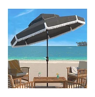 Safavieh Milan Fringe 9Ft Double Top Crank Umbrella