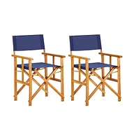 vidaXL Director's Chairs 2 pcs Solid Acacia Wood