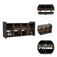 Entryway Storage Unit, Eight Shoe Capacity - Espresso Mahogany
