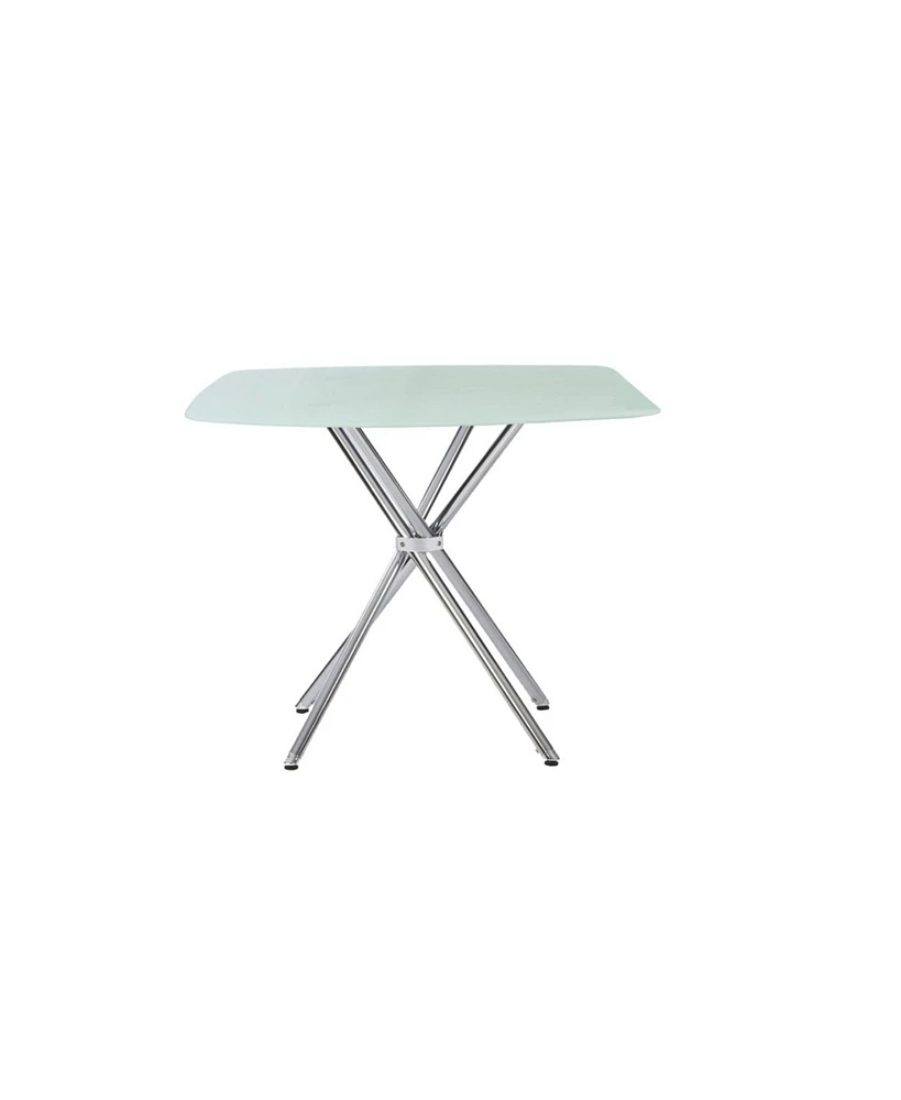 Simplie Fun 36" Square Frosted Tempered Glass Table