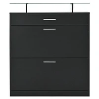 Slim Entryway Organizer with Shoe Storage and Led Light