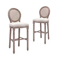 vidaXL Bar Stools 2 pcs White Linen