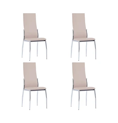 vidaXL Dining Chairs 4 pcs Cappuccino Faux Leather