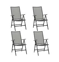 vidaXL Folding Mesh Chairs 4 pcs Steel Anthracite