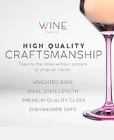 The Wine Savant Colored Wine Glasses, Multicolored, 12 oz Set of 6