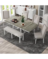 Streamdale Furniture 6-Piece Extendable Dining Set with Chairs & Bench