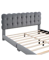 Streamdale Furniture Queen Size Upholstered Platform Bed With Soft Headboard