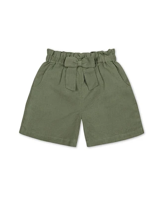 Hope & Henry Little Girls Pull-On Cinched Waist Linen Short