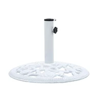 vidaXL Umbrella Base White 26.5 lbs 18.9" Cast Iron