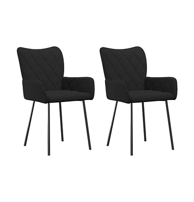 vidaXL Dining Chairs 2 pcs Black Fabric