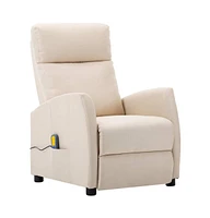 vidaXL Massage Recliner Cream Fabric