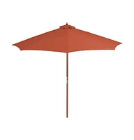 vidaXL Outdoor Parasol with Wooden Pole 118.1" Terracotta