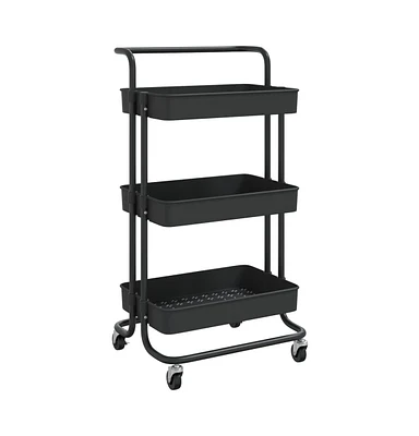 vidaXL 3-Tier Kitchen Trolley 16.5"x13.8"x33.5" Iron and Abs