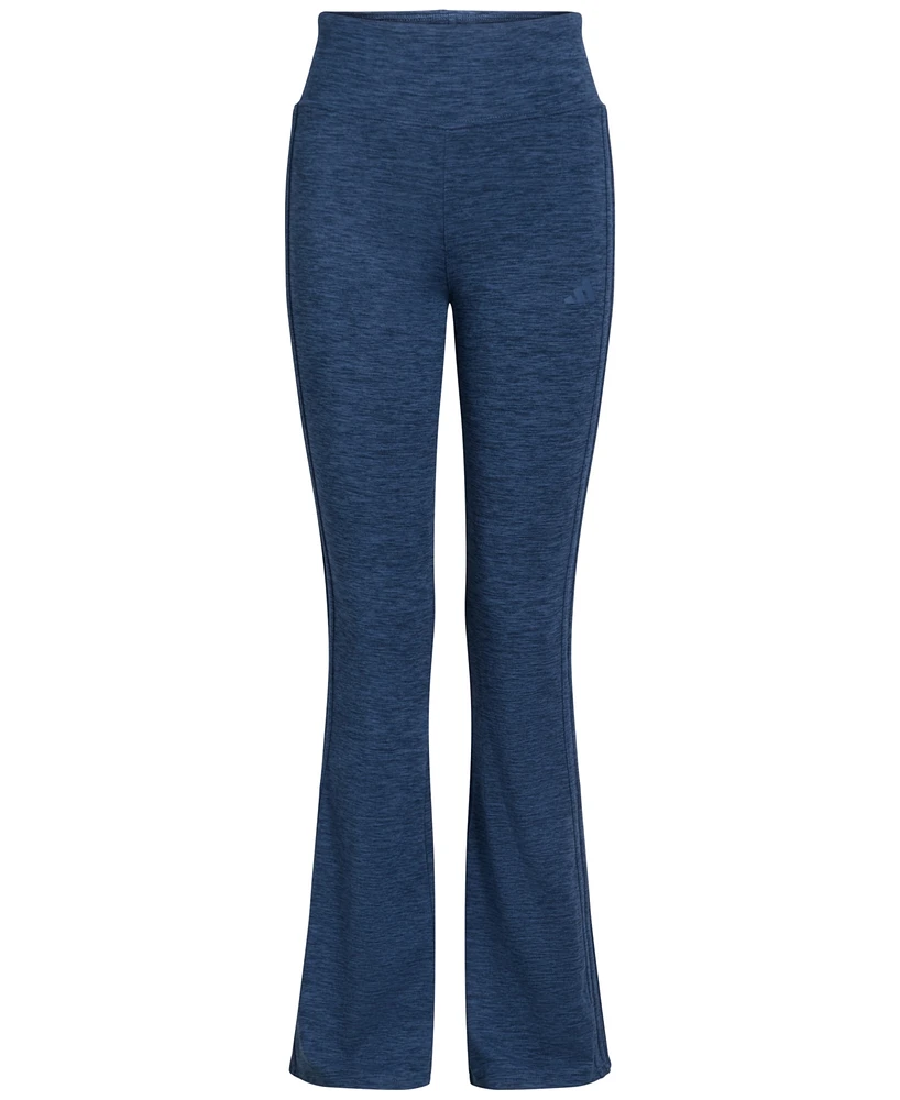 adidas Big Girls Detached-Waistband Melange Flare-Leg Pants