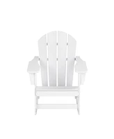 WestinTrends 3 Piece set Outdoor Patio Poly Adirondack rocking chairs with side table