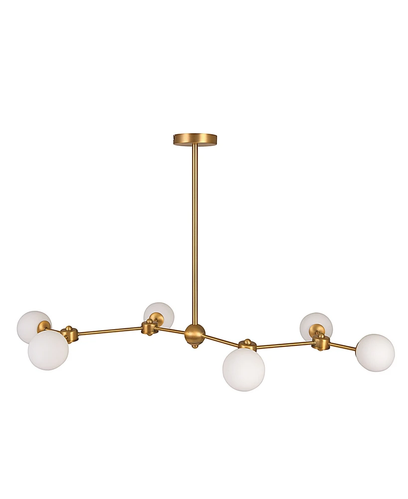 Storied Home Sputnik Opal Glass Chandelier Brushed Gold