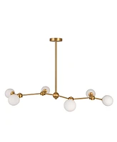 Storied Home Sputnik Opal Glass Chandelier Brushed Gold